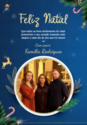 Cartão de Natal com Foto Elegante para Editar Online