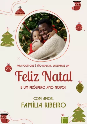 Cartão de Natal com Foto para Editar e Personalizar Online