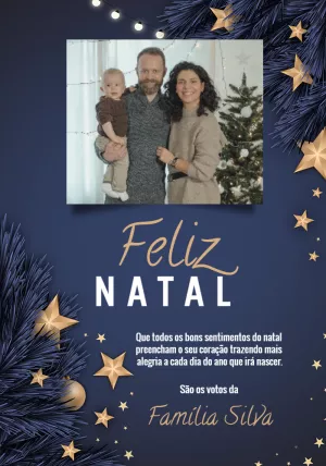 Cartão de Natal com Foto para Editar e Personalizar Online