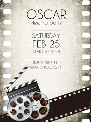 Oscar Viewing Party Invitation Template to Edit Online