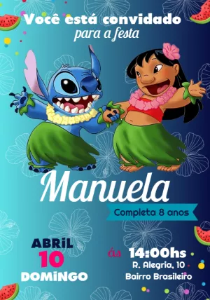 Stitch Birthday Invitation – Static – Julia B