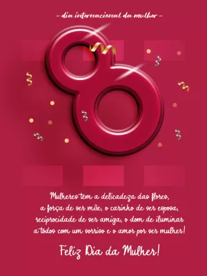Post Dia da Mulher com Mensagem Bonita para Editar Online