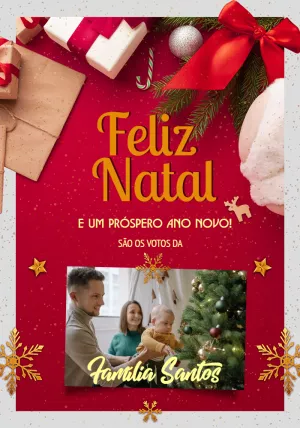 Cartão de Natal com Foto para Editar Online e Enviar