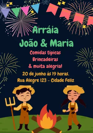 Invitación de Festa Junina – Estático – Alice Capistrano Roussenq