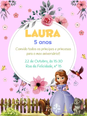 Invitación de cumpleaños Princesas – Estático – Pedro Henrique