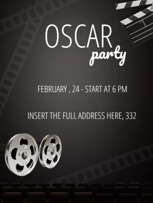 Editable Oscar Party Invitation with Hollywood Theme to Edit