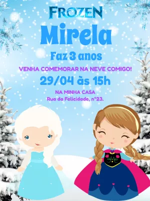 Convite de Aniversário Frozen Baby para Editar Online