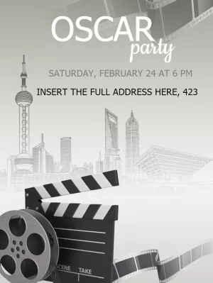 Oscar Party Invitation with Clapperboard to Edit Online