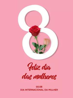 Post Dia da Mulher com Rosas para Editar Online