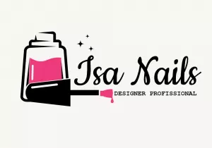 Logo Manicure Profissional com Esmalte para Editar