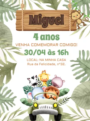 Safari Birthday Invitation – Static – Pedro Henrique