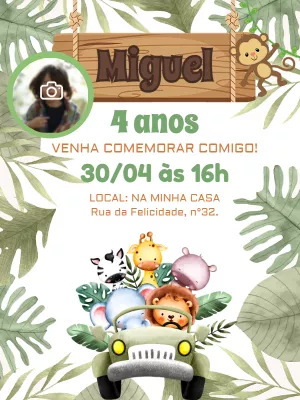 Safari Birthday Invitation – Static – Pedro Henrique
