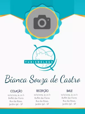 Convite Formatura Turismo com Foto para Editar Online