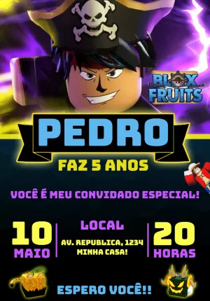 Invito di compleanno Roblox – Statico – C&B artes