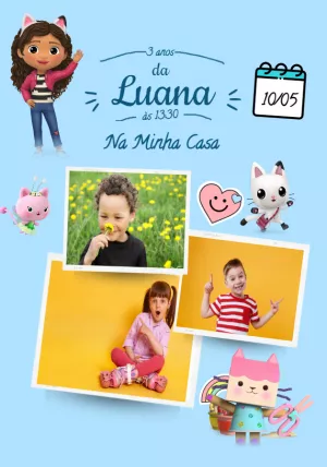 Convite Aniversário A Casa Mágica da Gabby para Editar