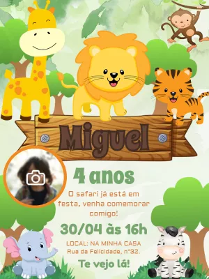 Safari Birthday Invitation – Static – Pedro Henrique