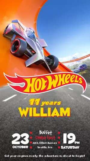 Hot Wheels Race Car Birthday Invitation to Edit Online