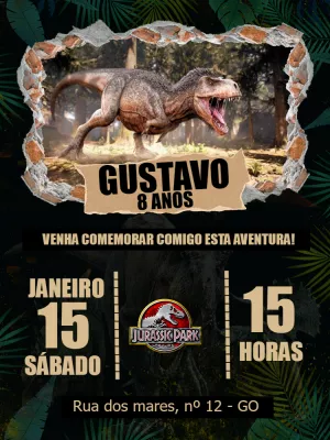 Invitación de cumpleaños Dinosaurio – Estático – Carolina