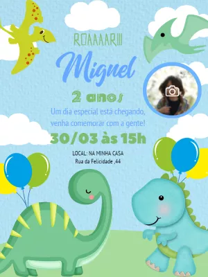 Invitación de cumpleaños Dinosaurio – Estático – Pedro Henrique