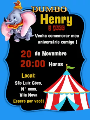 Invitation d'anniversaire Cirque – Statique – Lilian Designer