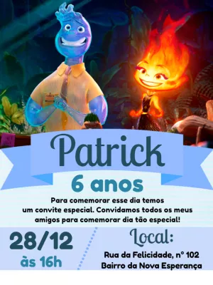 Convite de Aniversário Elementos para Editar Online