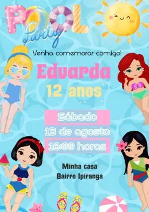 Invitación de cumpleaños Princesas – Estático – Cindy