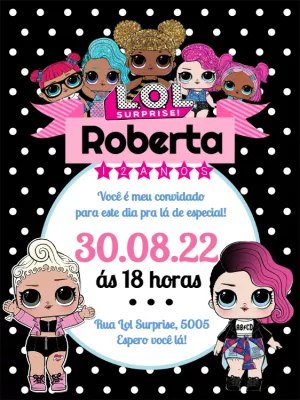 Convite de Aniversário LOL Surprise com Bonecas para Editar