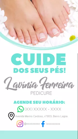 Cartão de Visita Pedicure Profissional para Editar Online