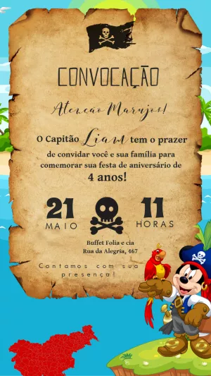 Invitación de cumpleaños Mickey Mouse – Estático – Felicity Artes