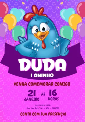 Galinha Pintadinha Birthday Invitation – Static – Jotta