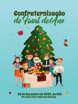 Convite Festa de Natal da Empresa Editável Online