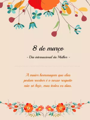 Post Dia da Mulher Floral para Editar e Enviar Online