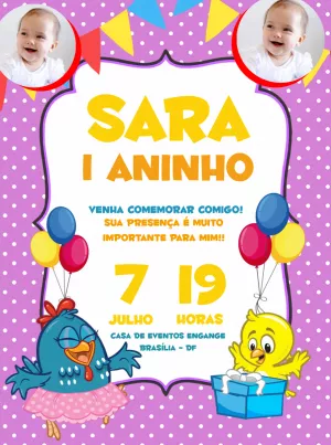Galinha Pintadinha Birthday Invitation – Static – Engange Digital Marketing