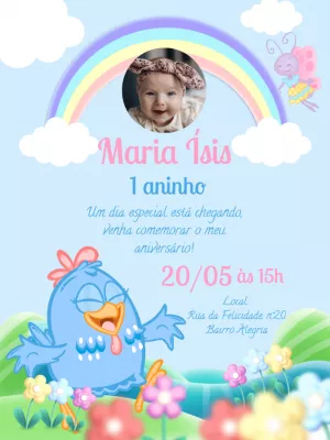 Galinha Pintadinha Birthday Invitation – Static – Gley Leobas