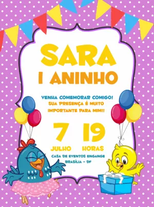 Galinha Pintadinha Birthday Invitation – Static – Engange Digital Marketing