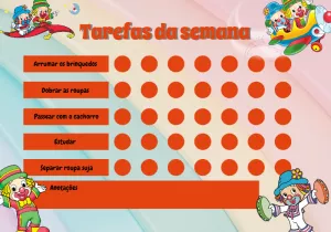 Quadro de Tarefas Patati Patatá Editável Online para Imprimir