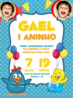 Galinha Pintadinha生日邀请函 – 静态 – Engange Digital Marketing