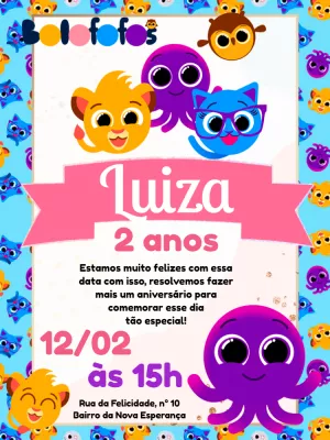 Invitación de cumpleaños Bolofofos – Estático – Pedro Henrique