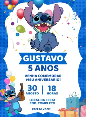 Stitch Birthday Invitation – Static – Renata Designer