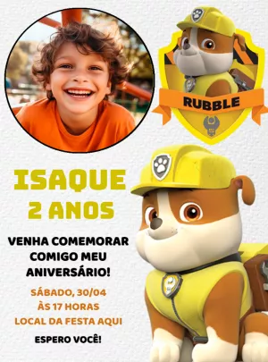 Invito di compleanno Paw Patrol – Statico – Decore Arte