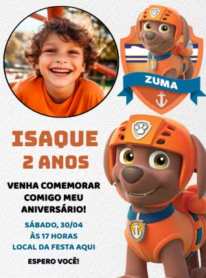 Invito di compleanno Paw Patrol – Statico – Decore Arte