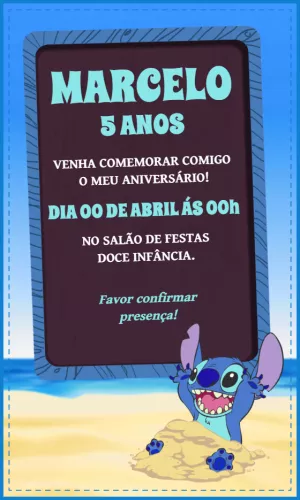 Stitch Birthday Invitation – Static – Idesign Personalizados