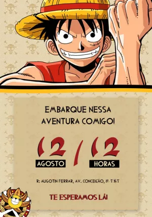 Convite de Aniversário One Piece com Luffy para Editar Online