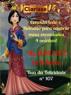 Invitación de cumpleaños Princesas – Estático – Pedro Henrique
