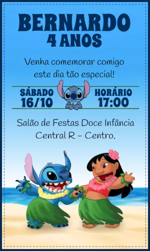 Stitch Birthday Invitation – Static – Idesign Personalizados