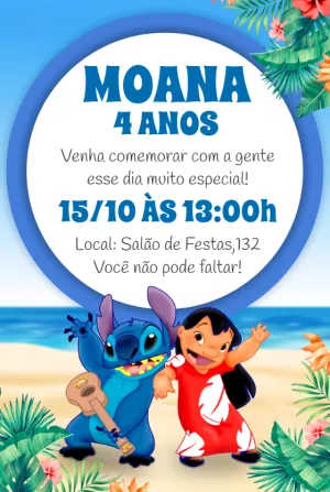 Stitch Birthday Invitation – Static – Idesign Personalizados