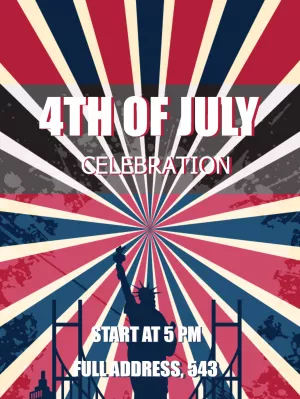4th of July Invitation with Statue of Liberty to Edit Online