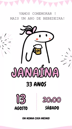 Convite de Aniversário Flork Meme para Editar Online