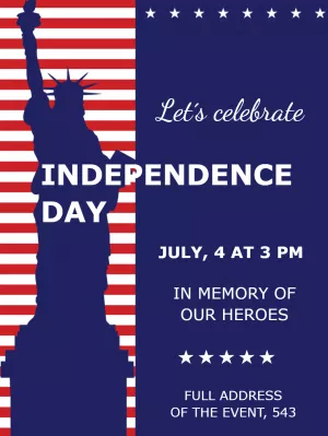 Patriotic Independence Day Invitation to Customize Online