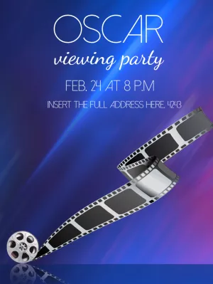 Editable Oscar Party Invitation with Film Strip to Edit
